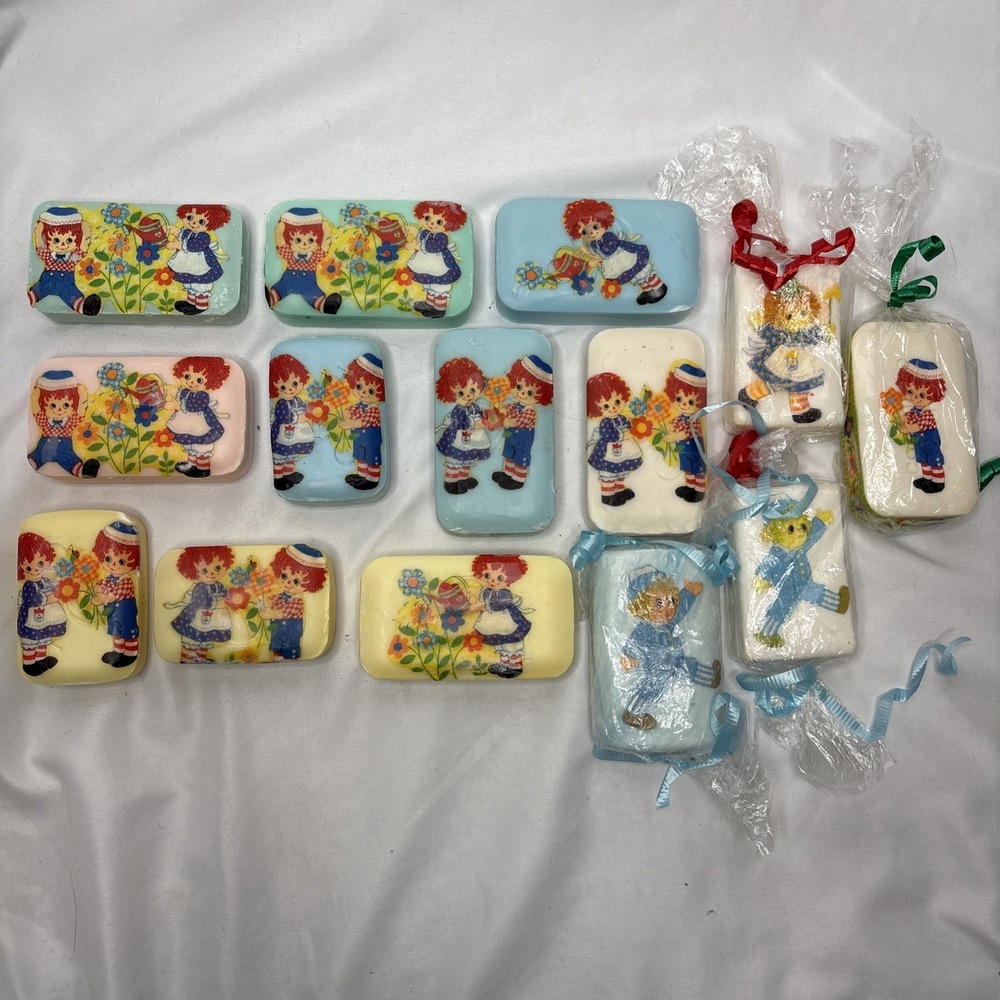 Vtg Katherine Gray Raggedy Ann & Andy Lot Of 14 Bar Soaps Collectible Unused